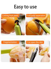 1 件不锈钢橙子削皮器、橙子削皮器、柑橘削皮器、水果削皮器、鳄梨削皮器、猕猴桃削皮器、塑料柠檬柑橘削皮器、橙子削皮工具、厨房小工具、不锈钢橙子削皮器、果冻快递开箱器 - 彩色 - 查看 5