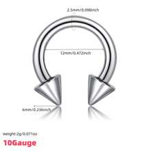 1 pieza Aro de nariz de gran tamaño de acero inoxidable, aro de septum de nariz, pendiente de hueso de la oreja, joyería multiusos de perforación corporal de múltiples dimensiones, disponible para hombres y mujeres, propósito especial, perforación a juego, cómodo de llevar