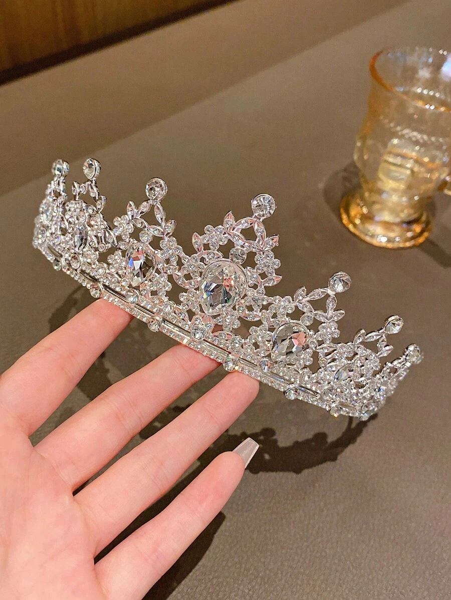 1pc Crown Shaped Fashion Hair Accessory For Performances And Birthdays - Silver - View 1