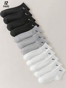 6/8/10/12 paires de chaussettes courtes multicolores, noires, blanches et grises pour femmes, chaussettes mi-mollet en tricot polyvalentes pour couples, style Y2K, pour l'extérieur, les fêtes, le gothique, la rentrée scolaire, douces et confortables respirantes
