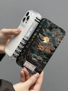 Plant1pc 翻盖抽象森林印花手机壳，书本型设计，适用于 Apple 11/12/13/14/15/16 Pro Max 和 Galaxy A05/A15/A25/A35/A53/A54/A55/S23/S24 超防水防震防摔防刮 - 無色 - 查看 4