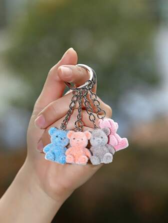 Cute Resin Cartoon Bear Keychains, Stylish & Unique Bag Charm Pendant Accessories, Suitable For Daily Use, Ideal Gift For Friends Car Accessories Backpack For School Goth Y2k Bag Lanyards With Id Holder Car Accessories Bag Charms