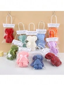 10pcs Cute Bear Towel Gift Set With Transparent Bag - Ideal For Valentine's Day, Wedding, Birthday, Mother's Day And Christmas Party Gifts Home Bathroom Decor Fall Decor Back To School For Beauty Salon Home Bathroom - Multicolor - View 7