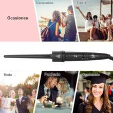 DEKITA Rizador de Cabello, 5 en 1 Ferro para el Cabello con Temperatura Ajustable, Rizador de Pelo Cerámica con Guantes, Pinzas Rizadoras para Cabello para Cabello Largo o Corto Herramientas de Peinado - 1 - Ver 7