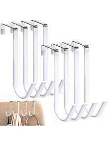 1/2PCS Door Hangers Hooks, With Rubber - Over-The-Door Hooks For Living Room Organization, Preventing Scratches, And Holding Heavy Items - Space-Saving, Easy Installation For Living Room, Bathroom, Bedroom, Kitchen Hanging Clothes, Towels, Hats, Coats, Bags