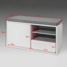 SoBuy FSR37-W, Hallway Shoe Cabinet Shoe Rack, Shoe Storage Bench With Removable Seat Cushion - White - View 2