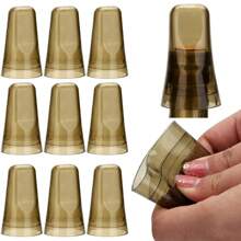 4 件套通用酒瓶倒酒器盖，透明酒瓶倒酒器防尘盖，家用厨房配件塑料倒酒嘴盖 - 彩色 - 查看 1