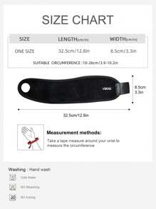VBOSI 1pc Adjustable Neoprene Wrist Support Brace, Unisex Sports Fitness Accessory For Basketball, Badminton, Etc. - Black - View 5