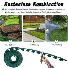 10M Landscape Edging Kit, No Dig Garden Edging With 30 Plastic Spikes, Edging For Landscaping, Garden Edging Border - Green - View 1
