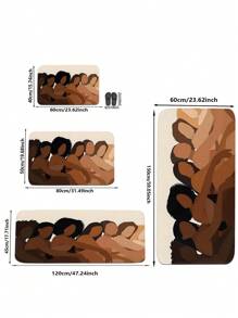 1 件北欧风格抽象绘画图案防滑柔软室内入口垫，适用于家庭、客厅、厨房、卧室、农舍、走廊、洗衣房、厨房地毯 - 彩色 - 查看 2