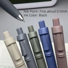 5pcs Easter Island Moai Statue Retractable Neutral Pens, Low Center Of Gravity, Mini Pocket Pens With Large Capacity Ink Refills, Black Ink, Suitable For School, Party, Office, Back To School Season