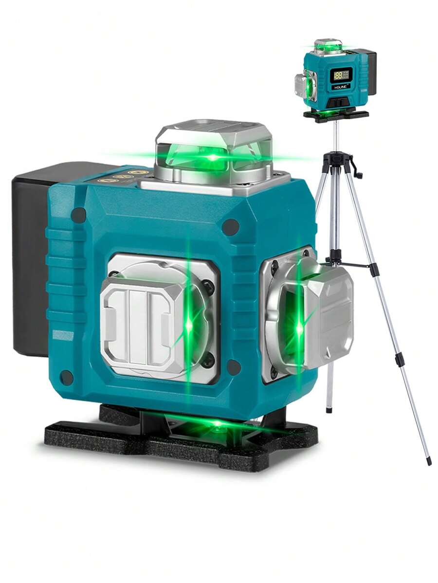 ONEVAN 16 Lines 4D Laser Levels 360 Horizontal Vertical Green Line Laser Level Self Leveling Measuring Leveling Tool - With 1.5m Tripod - View 1