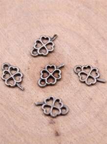 60 个/包 10x6 毫米幸运空心四叶草饰品适用于 DIY 珠宝制作 DIY 耳环、项链、手链、钥匙扣制作 - 古青銅色 - 查看 2