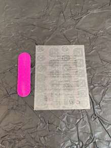 10片纯手工按压式指甲，短杏仁形，海滩️配色，凸起的线条，金色星星，金色扇贝配件，手工捏制的凸起花朵等。适合日常休闲度假，去海滩，参加派对等活动。美甲用品指甲 - 彩色 - 查看 5