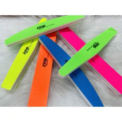 KIT 10 Lixas Buffer ZEM Bananão ou Caixão  Lixa de Unha para Manicure Unha De Gel Acrílico 100/180