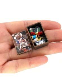 1 Set Mini Sewing Box Kit For Dollhouse, Includes Mini Thread, Scissor, Ruler Toy, Suitable For Dollhouse Accessories Decoration - Multicolor - View 3