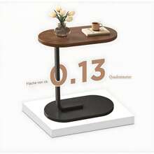 Beistelltisch, C-Form, mobiler Kaffeetisch, Laptoptisch, Sofatisch, Computer-Beistelltisch, 45 x 30 x 60 cm, Walnuss, für Wohnzimmer, Schlafzimmer