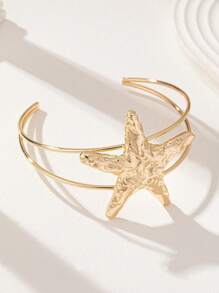 1 Pc Summer Vacation Beach Style Starfish Upper Arm Band Arm Cuff Body Jewelry - Gold - View 2