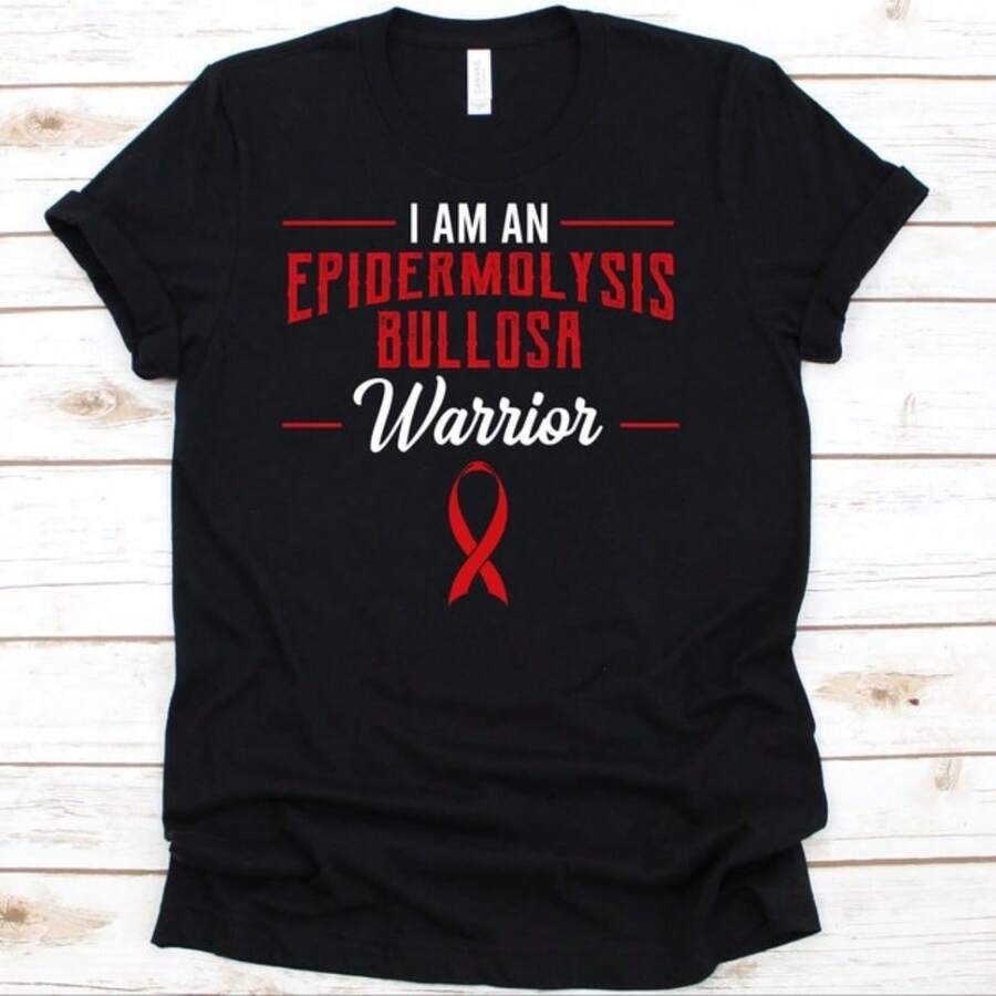 I Am An Epidermolysis Bullosa Warrior Shirt, Awareness Gift For Butterfly Children Fighter Survivor, EB Shirt, Genetic Skin Disorder Tshirt - Black - View 1