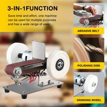 Mini Belt Sander, Belt Sanding Tools Mini Bench Grinder 7 Adjustable Speed DIY Fixed Polishing Grinding Tool - Black - View 3