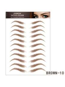 1 pieza Pegatina tatuaje de cejas de larga duración, herramienta de maquillaje de cejas postizas para hombres y mujeres, modificador de cejas natural y moldeador de maquillaje en forma de pegatina - Multicolor - Ver 7