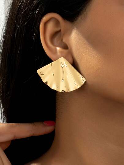 1 对时尚优雅简约银杏叶装饰金属耳钉，适合女性派对、聚会、日常佩戴、礼物