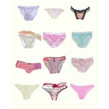 Mixed 5 Women's Lace Coquette Ruffle Panties In Various Designs