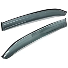 4PCS Tape On Window Visors Compatible With Toyota Camry 2018-2024 Chrome Trim Smoke Tinted Acrylic Window Rain Guards Summer Sun Shade Wind Vent Air Deflector 4PCS, A Great Find For Valentine - Smoke/Tinted with Chrome Trim - View 5