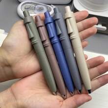 5pcs Easter Island Moai Statue Retractable Neutral Pens, Low Center Of Gravity, Mini Pocket Pens With Large Capacity Ink Refills, Black Ink, Suitable For School, Party, Office, Back To School Season