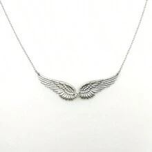 天使翅膀羽毛黑珠吊坠颈链复古项链礼物女士女孩女式新款时尚珠宝批发 - 1 - 查看 3