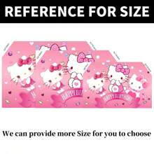 Sanrio 1 striscione decorativo di sfondo per festa di compleanno a tema cartone animato gattino rosa e bianco di Sanrio, decorazioni per doccia, accessori per feste, tappezzeria da camera da letto, sfondo fotografico, 210 x 150 x 100 / 100 x 75 cm
