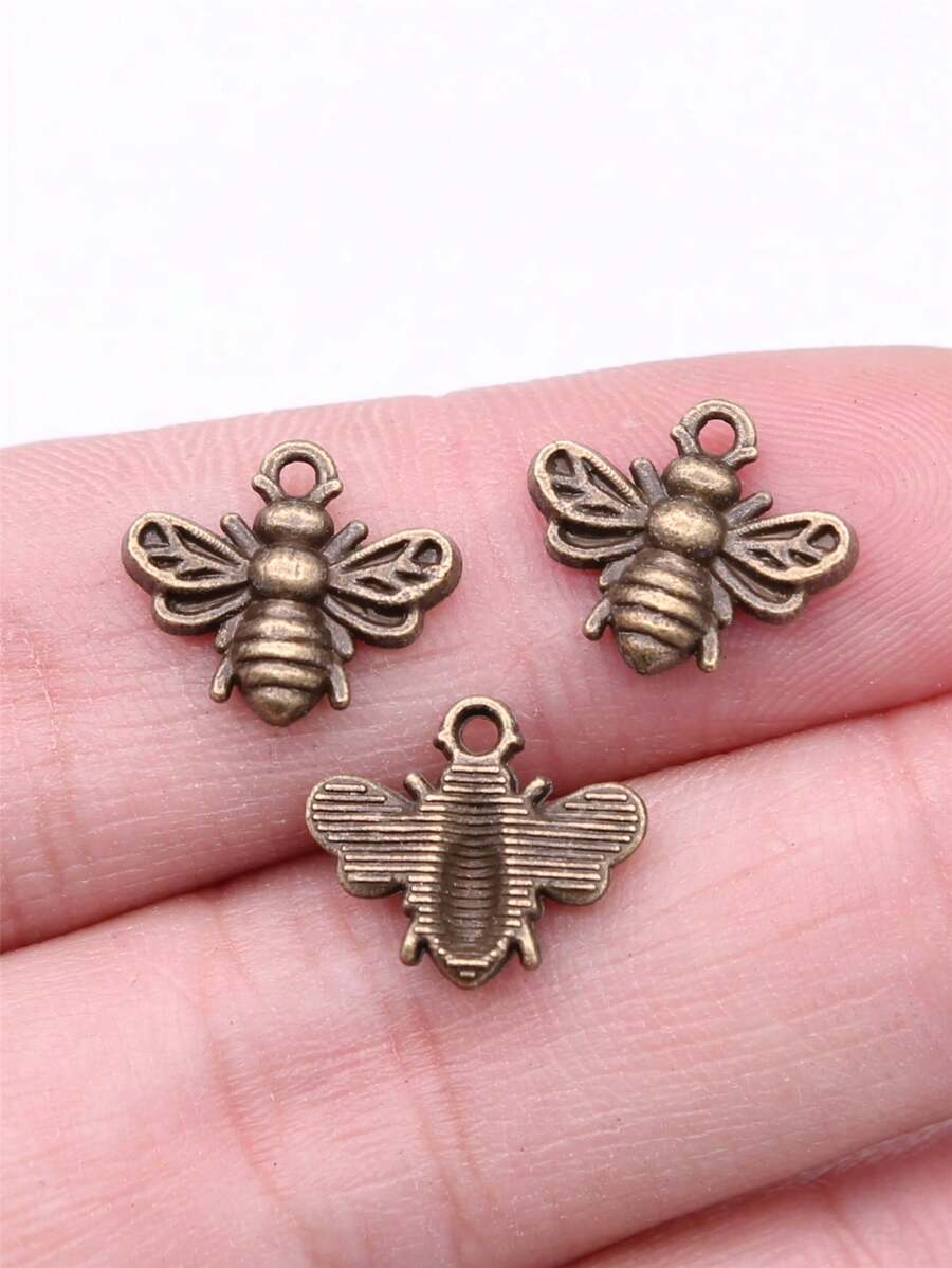 25pcs/Bag 11x14mm Cute Bee Charms For DIY Earring, Necklace, Bracelet, Keychain Making DIY Jewelry Making