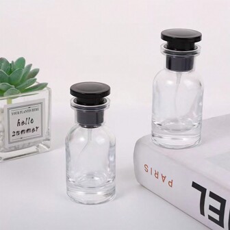 1pc 30ml Luxury Glass Perfume Empty Bottle, Mini Fragrance Sample Bottle,Cosmetic Fine Mist Sprayer, Portable Clear Glass Essential Oil Container, Suitable For Travel Back To School