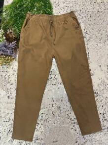 Women's Plusd Pants In Stretch Twill Fabric - 棕色 - 查看 1
