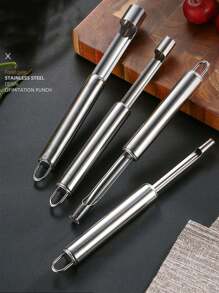 Stainless Steel Fruit Corer, Silver Apple Core Remover Tool, Multifunction Kitchen Utensil Jujube Corer Kitchen Supplies Date Fruit Seed Remover Tool Stainless Steel Hawthorn Corer Apple Seed Removal And Coring ToolDigging KnifeCorer