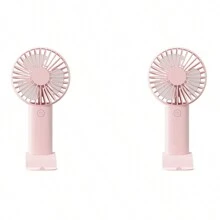1 pieza Ventilador de triple hoja recargable por USB con soporte, se puede usar como soporte para teléfono/tableta, diseño lindo adecuado tanto para niños como para niñas. Regalo ideal para mujeres, perfecto para actividades al aire libre, playa, oficina, escuela, hogar [Ventilador de refrigeración de verano]