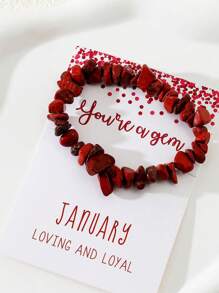 1 Piece Natural Raw Stone Chips Stretchy Beads Bracelet For Women - Multicolor - View 5