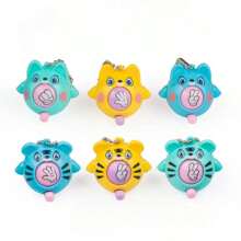 20 Pieces Guessing Egg Toy With Keychain, Interactive Rock-Paper-Scissors, Twisting Ball, Novel Gift Guessing Fist Toy (Random Color) Keychain - Cartoon Animal Design, ABS Resin, Perfect Gift Guessing Game Accessories For Teenss - Multicolor - View 6