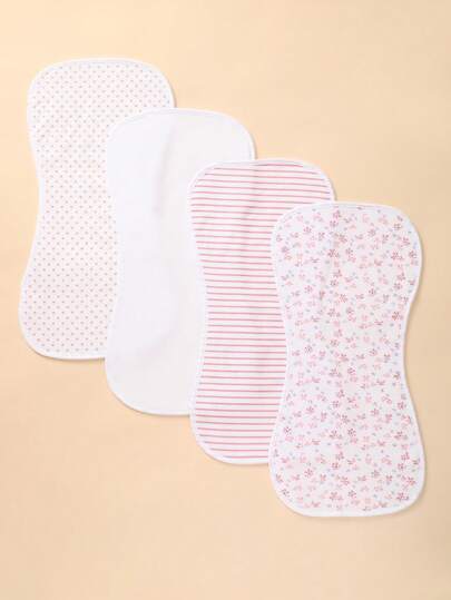 4pcs/Set Baby Burp Cloths, Absorbent Soft Breathable Patterns, Cute Design