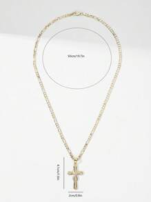 1 pieza Collar colgante con cruz de Jesús de 14K color oro, estilo europeo y americano, hipoalergénico, con relieve en capas e incrustación de cobre y circonita, adecuado como regalo para madres, San Valentín, parejas, amigos, cristianos, para uso diario, festivales y oración