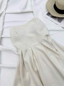 Vestido alfaiataria feminino tubinho sem mangas sem alças na moda
