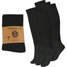 Diamond Star 6 Pairs Diabetic Socks Over The Calf - Knee High Premium Cotton Socks Men's Size 10-13 Big & Tall Size 13-16