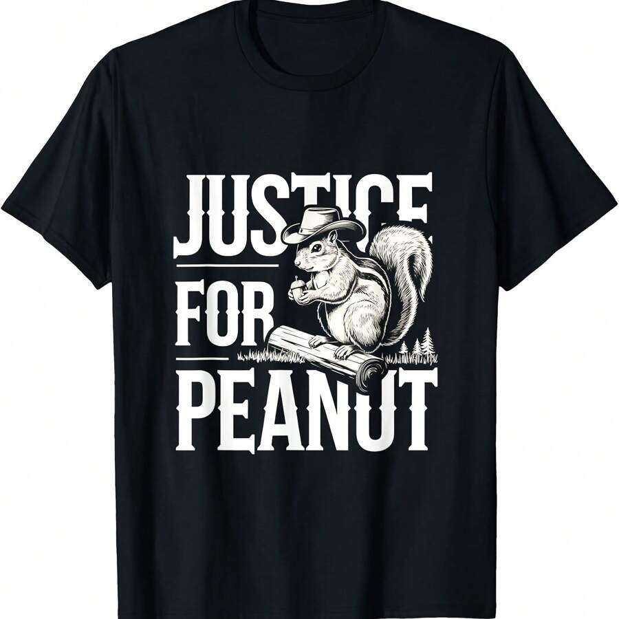 Justice For Peanut The Squirrel - Cute Squirrel Cowboy Hat T-Shirt