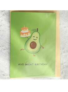 1pc 3D Pop-Up Birthday Card - Cute Avocado Greeting Card For Party, Valentine's Day, Mother's Day, Father's Day
