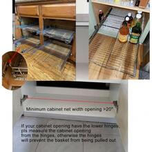 Pull Out Cabinet Organizer, (20" W X 21" D) Heavy-Duty Metal Sliding Drawer Shelf, Bathroom Under Sink Kitchen Cabinets Organizer And Storage Slide Out Shelves, Chrome, 1 Tier, 2 Pack