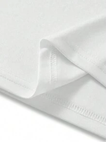 Trendy Line Drawn Flowers Circling Yin Yang Black & White T-Shirt