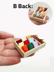 1 Set Mini Sewing Box Kit For Dollhouse, Includes Mini Thread, Scissor, Ruler Toy, Suitable For Dollhouse Accessories Decoration - Multicolor - View 16