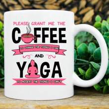 Please Grant Me Coffee And Yoga Mug, 11 Oz, Cute Namaste Gift Idea For Yoga Lover Teacher, Funny Yoga Mat Zen Meditation Coffee Cup Gift - White - View 2