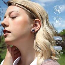 Leafael Infinity Love Heart Birthstone Crystal Stud Earrings For Women, Silver Tone Fashion Statement Jewelry, Holiday Birthday Gifts For Mother Daughter Wife Mom Sister Her