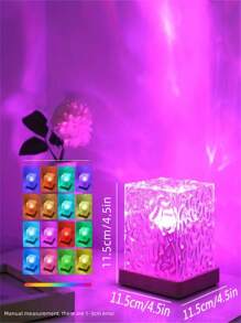 1pc Water Ripple Projector Night Lights For Home Decoration, Residence Bedroom Aesthetic Ambiance Holiday Gift Sunset Lights, 16 Colors Light Adjustable, Soft Light Not Blinding.Lamp,Home Decor,Led Light